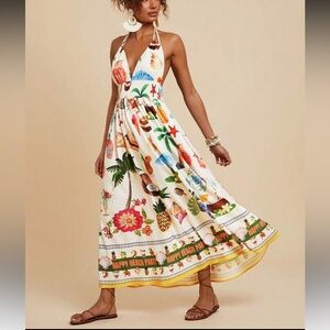 Colorful Halter Maxi Dress